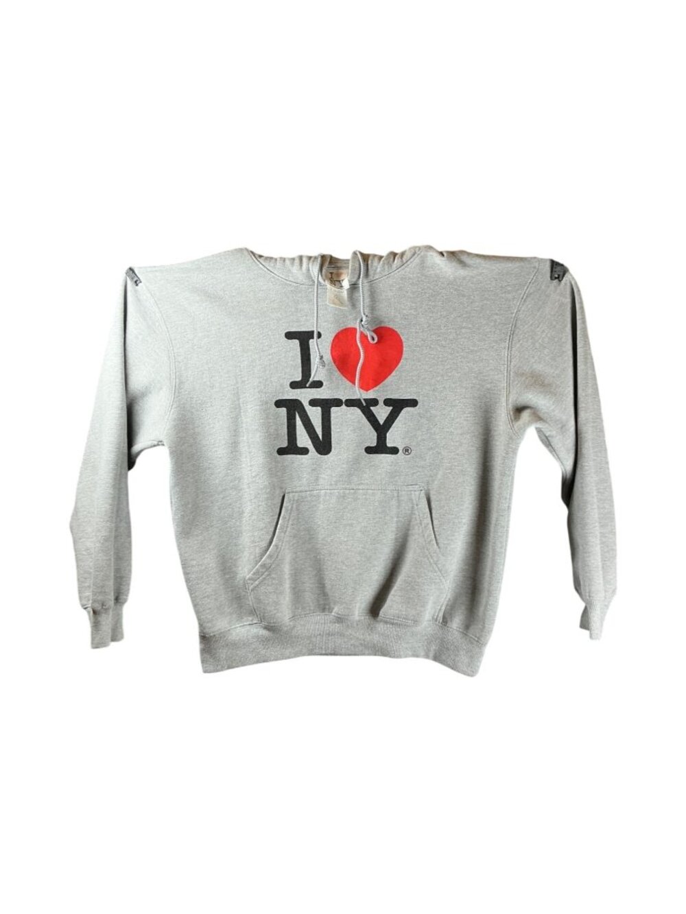 I Love New York Women’s Gray Hoodie Sweater | Size M | Cotton Blend | Casual